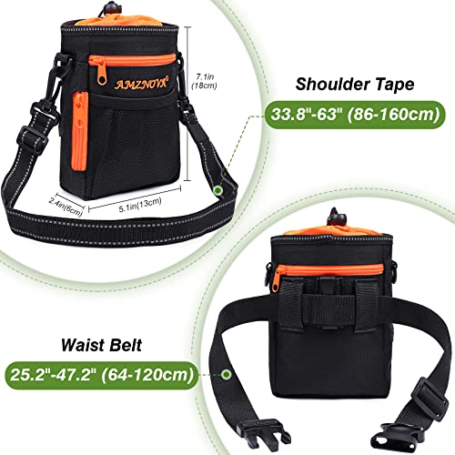 Dog Treat Bag, Large Dog Training Pouch with Adjustable Should Strap, Waistband, Poop Bag Dispenser, Easy to Carry All Doggy Items, Black Dog Treat Bag, Large Dog Training Pouch with Adjustable Should Strap, Waistband, Poop Bag Dispenser, Easy to Carry All Doggy Items, Black
