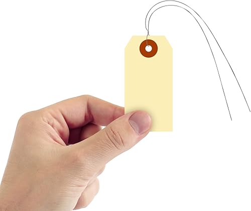 Miniatura 10 de SmartSign Etiquetas de envío en blanco con cuerdas de bucle preadjuntas, tamaño 1, paquete de 1000, etiqueta de cartulina de manila gruesa de 10