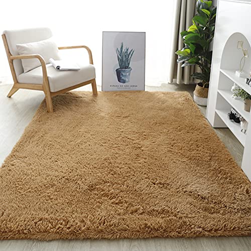 Rugs Living Room Large,Washable Grey Area Rugs for Bedroom, Anti Slip Modern Super Soft Thick Pile Small Fluffy Shaggy Rug Non Shedding,earthy yellow,200 * 300cm — image 1