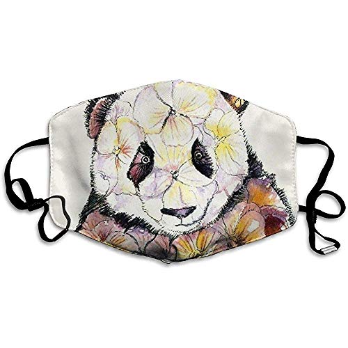 Preisvergleich Produktbild Mundmasken personalisierte gemalte Pandas und Blumen Muster Unisex Anti-Staub waschbar Wiederverwendbare Mundmaske Modedesign für Mädchen Frauen Jungen Männer