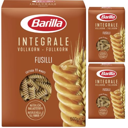 Barilla Pasta Integrale Vollkorn Fussili pasta 500 gramm x 3 Stück