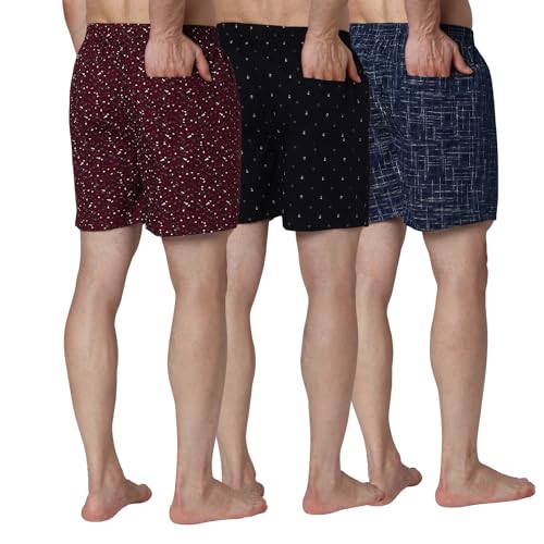 Image of Urban Scottish Ultra-Comfortable Men's Boxer Pants (Pack of 3) - 100% Cotton Material with A Stylish Print - Soft and Stretchy Elastic Waist Band - Dynamic Movement and Hardwearing Stitching