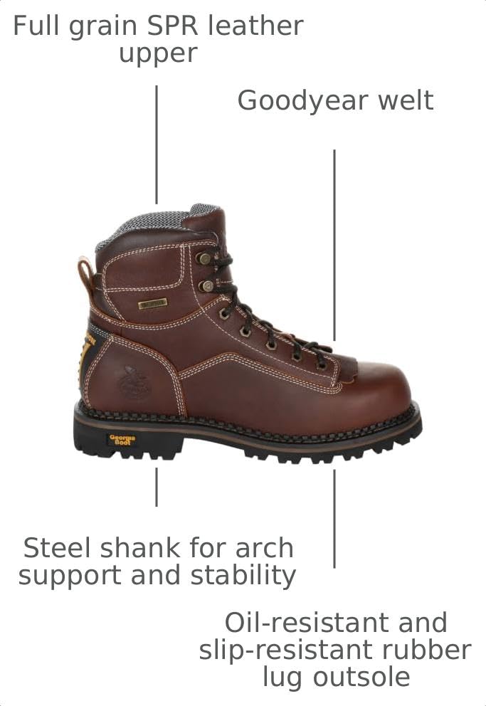 Image of Georgia Boot Men's AMP LT Logger Low Heel Waterproof Work Boots