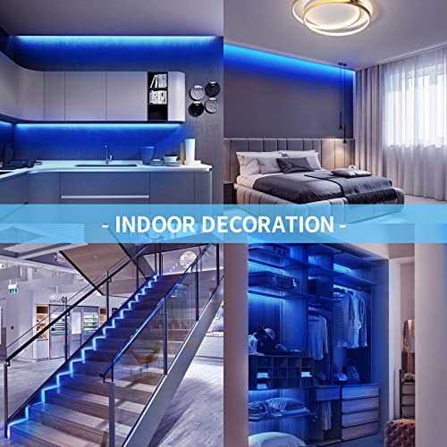 Image of LED Neon Strip Lights Blue 16.4FT, 12V Waterproof Flexible Neon Rope Lights | Bendable Neon LED Light Strip for Bedroom, Gaming Room, Party, Wall Decoration and DIY Projects[ No Power Adapter]