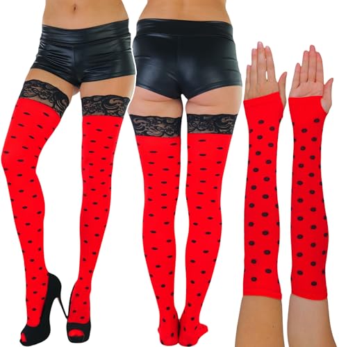 Image of ToBeInStyle Women's Fun Rainbow Harlequin Polka Dot Acrylic Socks