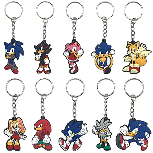 HGSHUO Llaveros para Sonic Regalo Cumpleaños Decoración Sonic Pulseras Llavero Recuerdo de Fiesta...