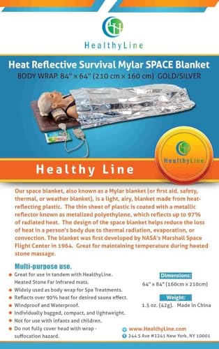 Image of HealthyLine Emergency Mylar Thermal Sleeping Bag, 2-Pack