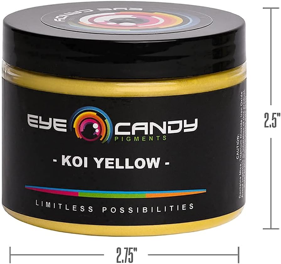 Eye Candy Pigments Premium Yellow Mica Powder - Koi Yellow (50gr) - for Epoxy, Resin, Soap, Paint, Woodworking, Acrylic Pouring, Bath Bombs, Fishing Lures - DIY Arts and Crafts Additive - Image 8