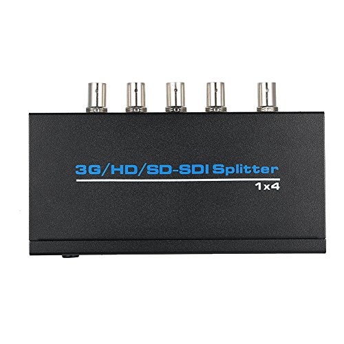 Convertidor SDI 3G HD SD Splitter 1 * 4 distribuidor con entrada BNC y cuatro salidas HUIOP video