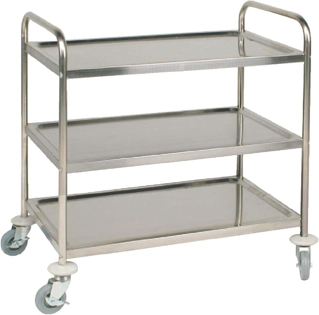 Vogue 3 Tier Flat Pack Trolley St/St - 810 x 455 x 855 mm