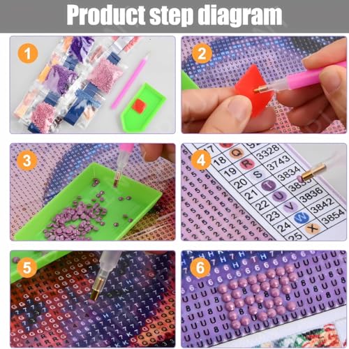 Image of PLUSPOINT 5D Diamond Gem Kits for Kids with Frame Pack of 3 Diamond Arts and Crafts for Kids Ages 6 8 10 12 Gem Art Painting Kit Unicorn Crafts Unicorn Diamond Painting Kits for Girls