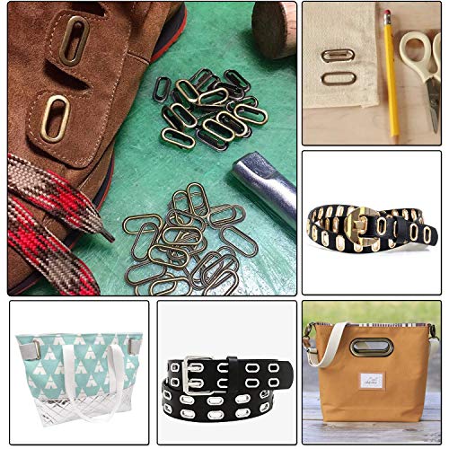 Trimming Shop Oval Eyelets with Washers Brass Rust-Proof Durable Grommets for DIY Projects, Stationary, Leathercrafts, Banner Making (25mm, Gunmetal, 100pcs)