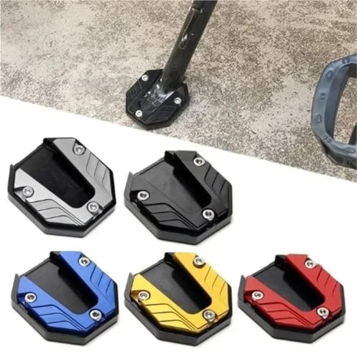 Extension béquille moto bleue avec plaque de support latéral élargie