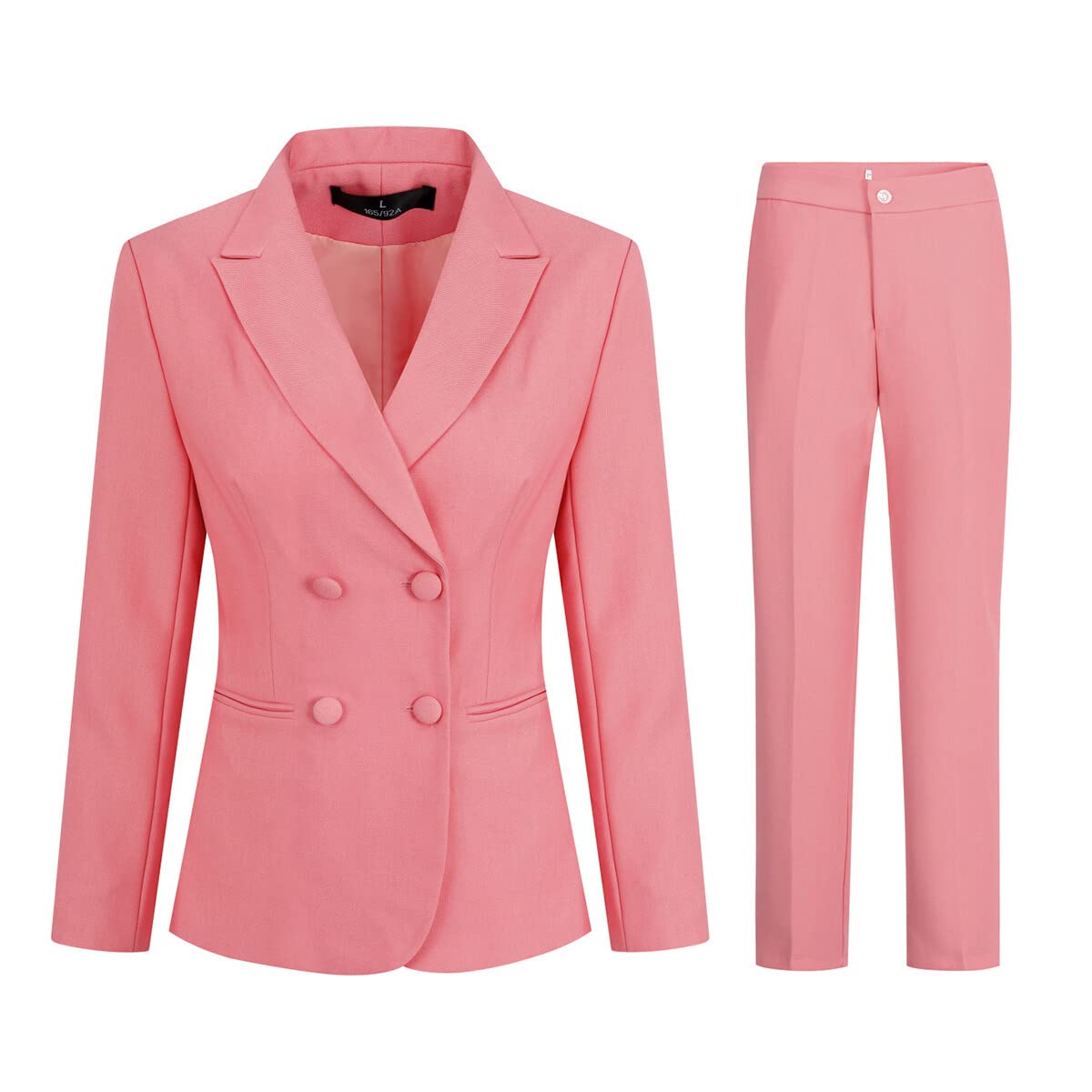 YUNCLOS Women's 2 Piece Double Breasted Suit Set Two Button Blazer and Pants