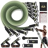Resistance Bands Set - 150LBS Exercise Bands with Handles, Door Anchor, Fitness Bands for Men and Women, Elastic Bands for Physical Therapy, Home Workouts, Srength Training Equipment