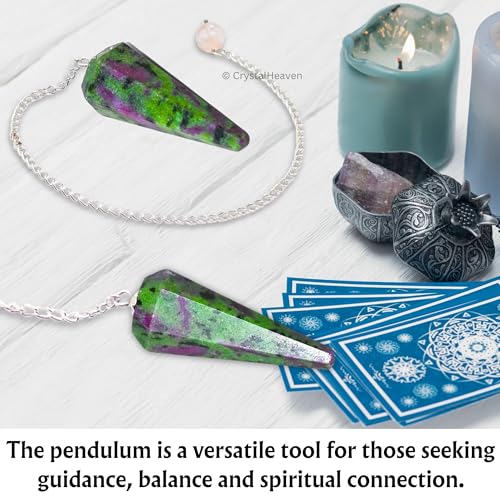 Image of Ruby Zoisite Pendulum Dowsing Tool - Natural Crystal Pendulum for Spiritual Guidance - Premium Dowser Pendulum for Accurate Divination and Energy Healing - Perfect for Energy Healing