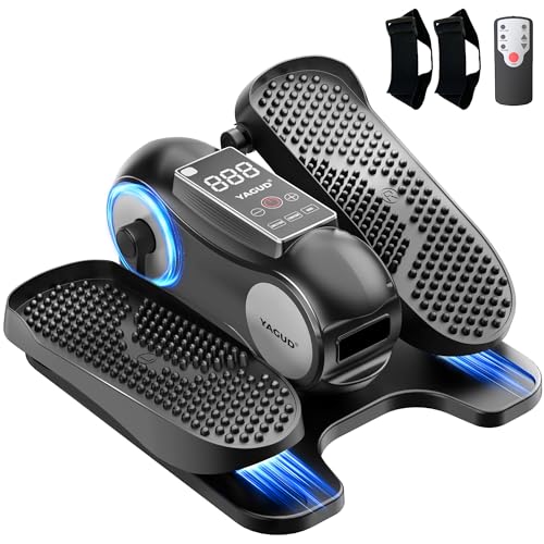 Yagud Under Desk Elliptical Machine, Elliptical Leg Exerciser as Seen on TV for Senior with Remote Control, Portable Quiet Electric Seated Pedal and 12 Adjustable Speed, Black