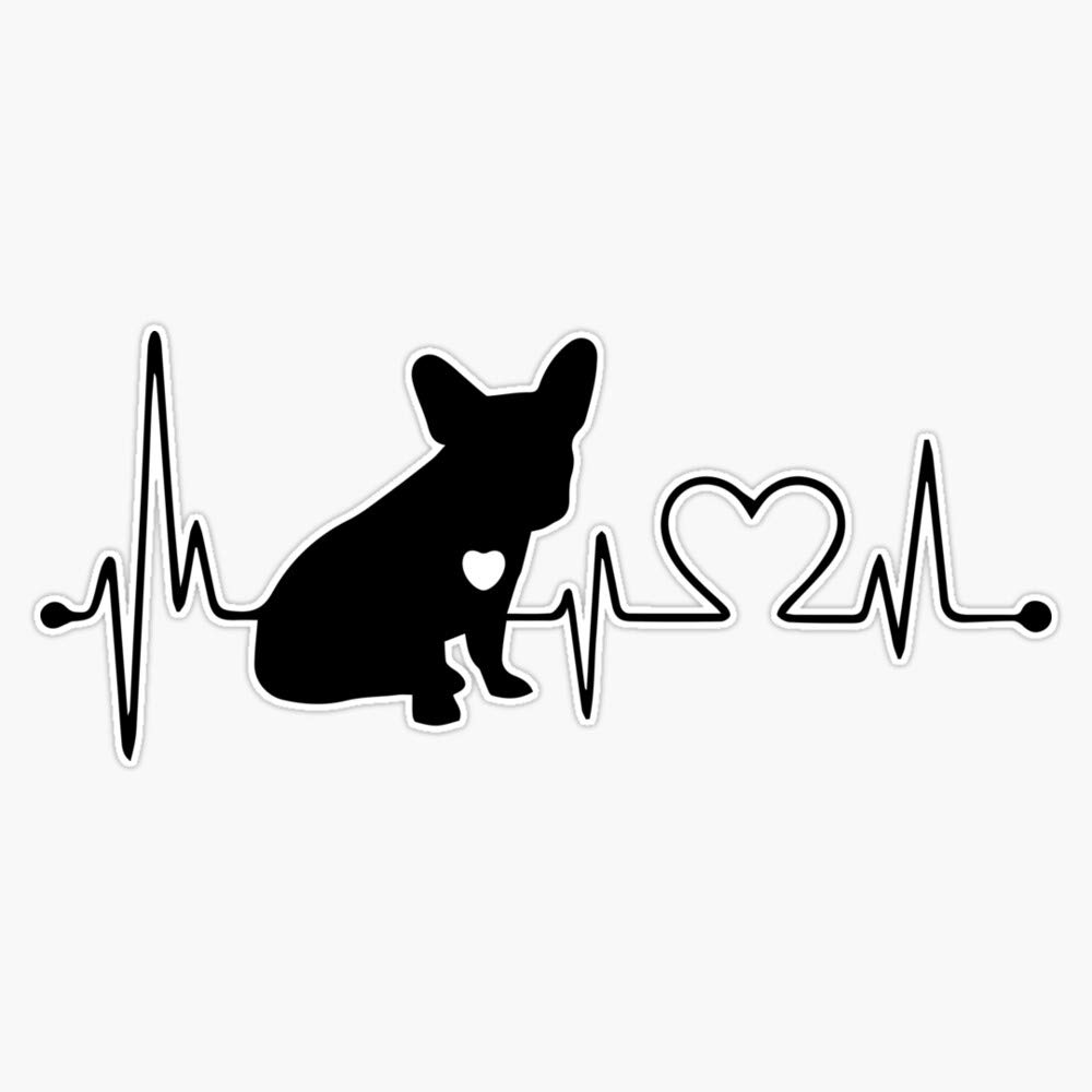 Heartbeat French Bulldog Vinyl Waterproof Sticker Decal Car Laptop Wall Window Bumper Sticker 5
