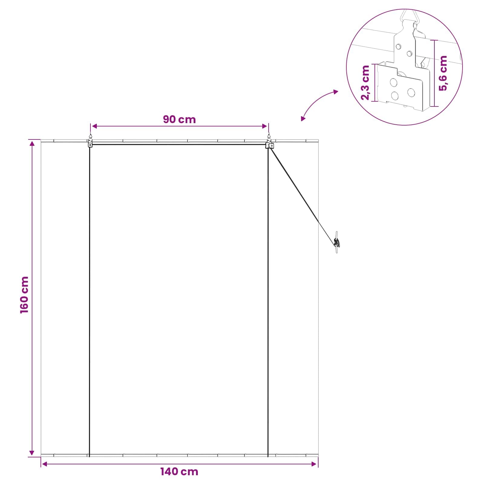 Store enrouleur en bambou gris - 140 x 160 cm - Protection solaire et brise-vue
