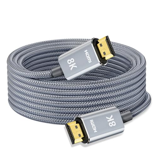 LEADSTAR HDMI Cable 4K 60 ft Fiber Optic, 4K 60Hz 18Gbps High Speed HDMI 2.0 Cord Braided | Ultra HD, HDR10, 1080p, eARC, 3D, HDCP 2.2 | for Xbox, PS5, TV, Laptop, Monitor