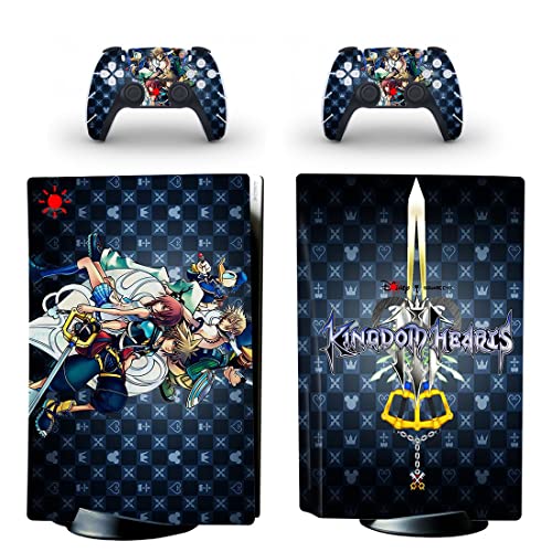 Game The Sora Kingdom Role-Playing Ps4 Or Ps5 Skin Sticker Hearts For Playstation 4 Or 5 Console And 2 Controllers Decal Vinyl V11143 #TOP11