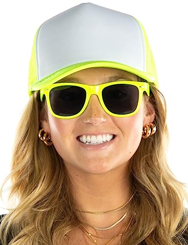 Image of Funky Junque Foam Trucker Hat, Trucker Hats for Women & Men - Blank Adjustable Snapback Mesh Back Baseball Cap