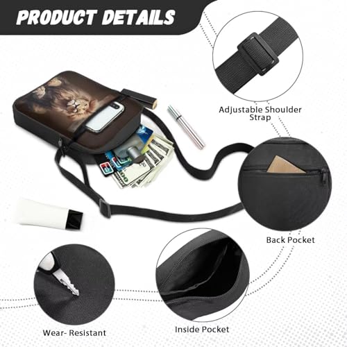 Suobstales Crossbody Bag for Women Men, Small Sling Pack Handbag for Work Business, Lightweight Messenger Shoulder Travel Bag 6