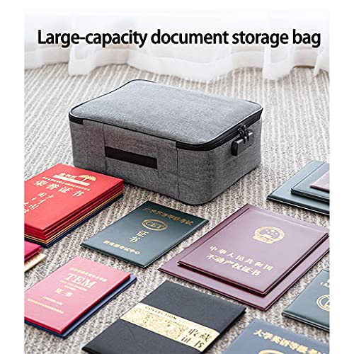 Porta documenti, borsa portatile per documenti importanti, organizer da viaggio multistrato, impermeabile e chiudibile a chiave