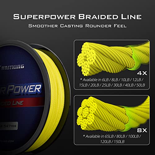 Kastking NE-KKB-YE-300-20 Superpower Braided Fishing Line,Yellow,20 Lb,327 Yds thumb #1