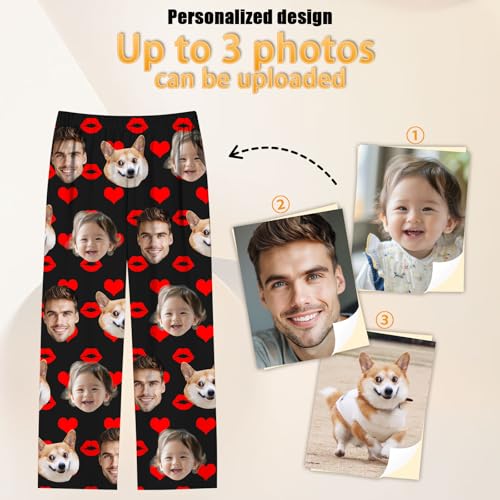 Custom pajama pants-Personalized Pajamas Pants Fun Pajamas with Photo Face, Custom Pj Pants Gifts for Men and Women2