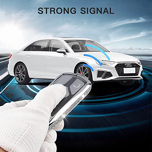 Carfib For Audi Accessories A4 A5 Q5 Q7 Rs5 S4 S5 Sq5 Tt Tts Bling Key Fob Cover Case Holder 2020 2021 2022 Car Remote Key Chain Ring Women Men Tpu Silver #TOP5