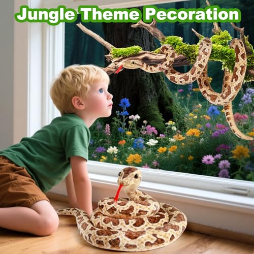 AYSYR Schlange Kuscheltier Große,Kuscheltier Schlange Emulation,Schlangen Kuscheltiere für Kinder Jungen Mädchen,Snake Prank Requisiten,Schlangen Spielzeug Halloween-Dekorationen(200 cm/78.7 in)