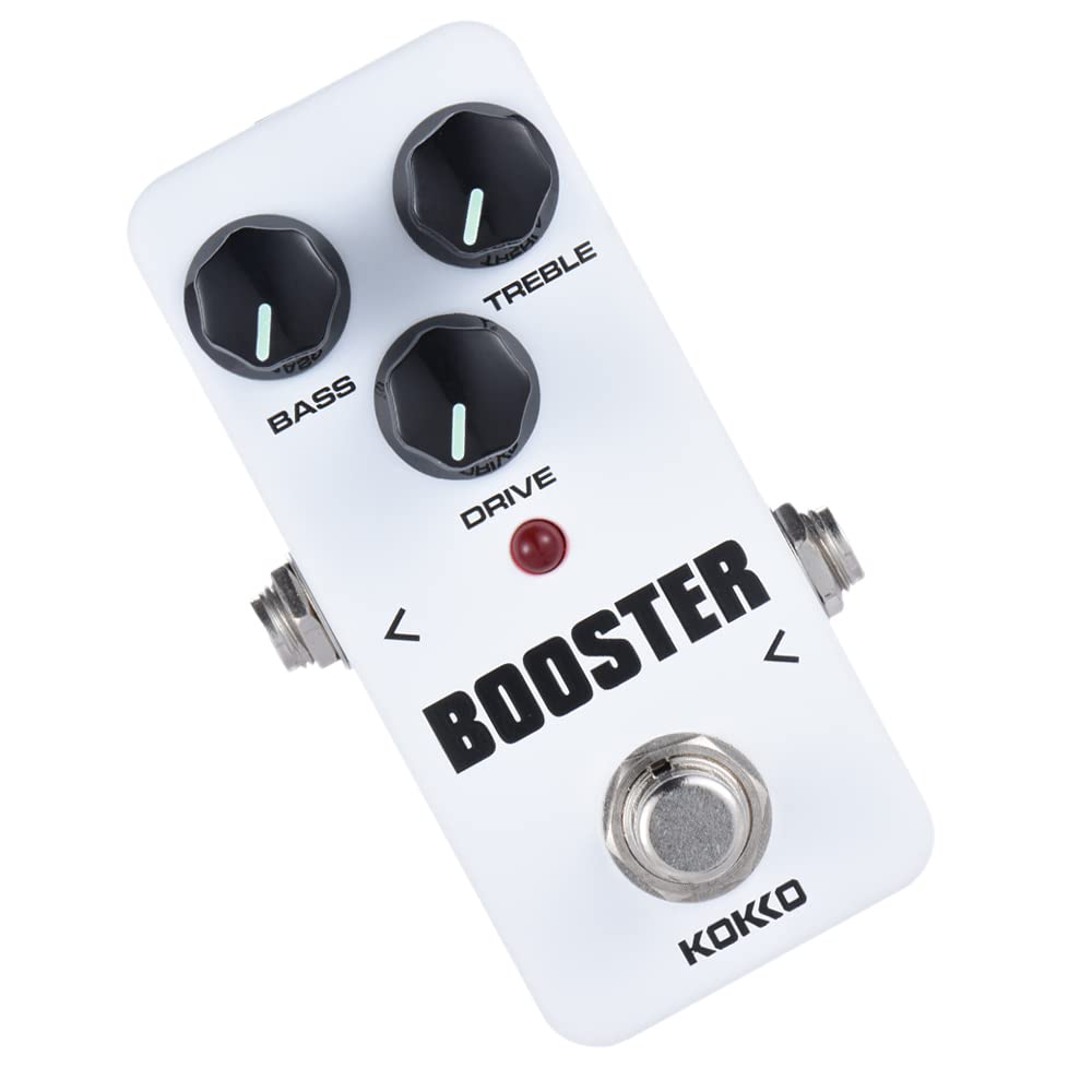 Fafeicy FBS2 Mini-Booster-Pedal mit 2-Band-EQ, True-Bypass-Netzteil, für Looper-Effektpedal