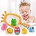 Queta 7 Pcs Jouets de Bain, Jouets de Baignoire Jouets d'eau Amusement Aquatique pour Les Enfants avec 1 Filet de Pêche et 6 Animaux Marins