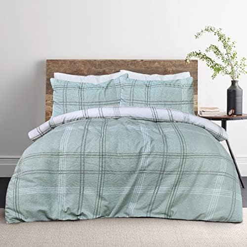 Sleepdown Ditsy Floral Blue Reversible Easy Care Duvet Cover Quilt Bedding Set with Pillowcases