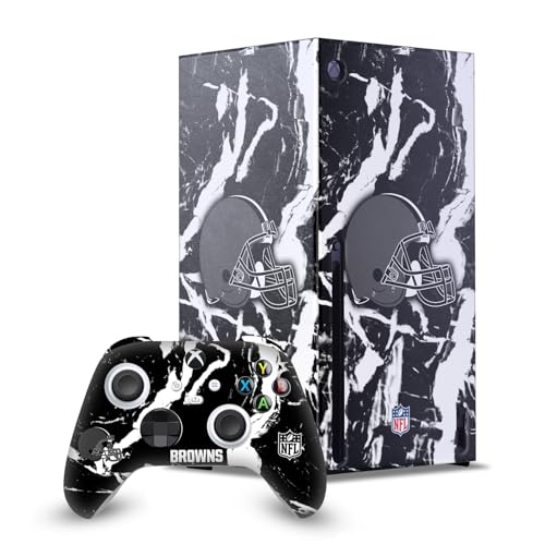 Xbox Series X skins et enveloppement de console NFL Cleveland Browns Marbre Head Case Designs