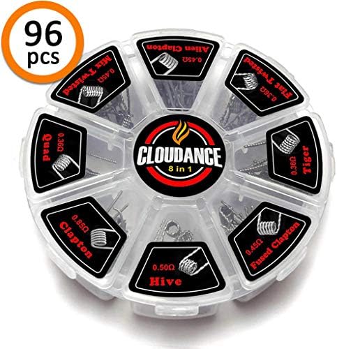 CLOUDANCE Prebuilt coils Kit Resistance Wire Coils Premade Coils for Hobby Used 96 Pieces