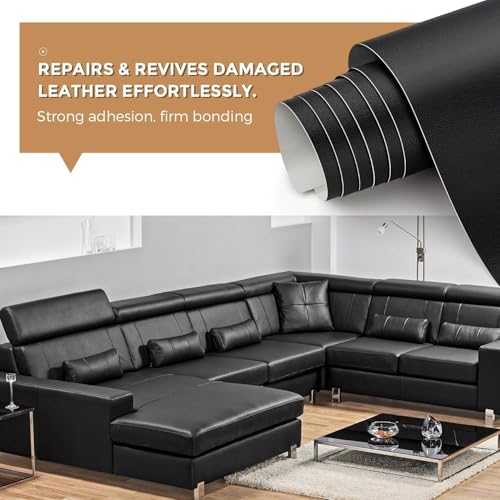 Image of WALLMATE Self Adhesive Repair Leather Patch /Waterproof Leather Tape DIY Leather for Sofa Chair Car Seat Couch & Furnituer Adheisve Leather Tap (10x30 /In, Leather Wrap)