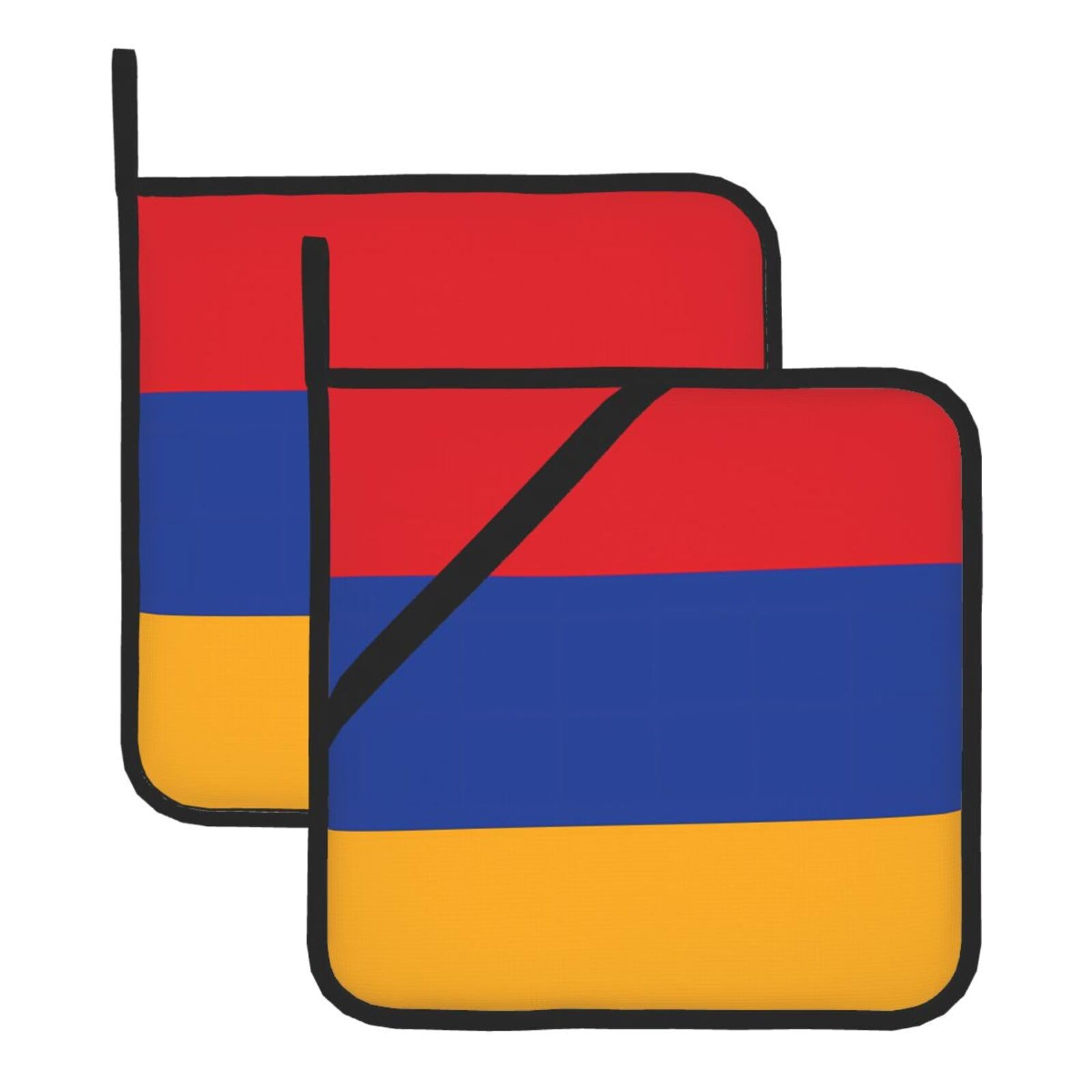 Flag of Armenia Square Heat Resistant Trivet Set Thick and Durable for Baking Barbecue Cookware Oven