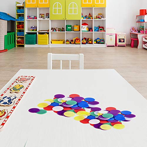 Coopay 900 Pieces Counters Counting Chips Plastic Markers Mixed Colors For Bingo Chips Game Tokens, Contain White, Blue, Green, Yellow, Red, Purple Colors #TOP4