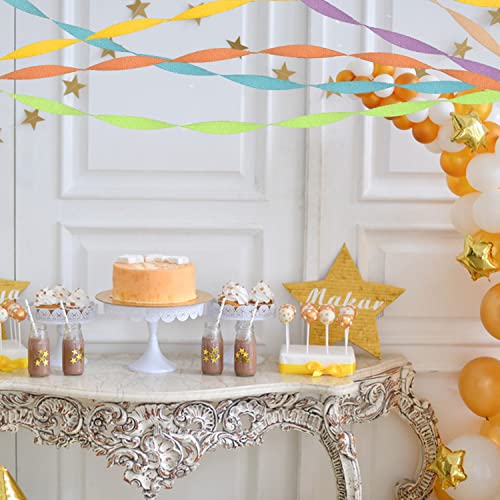 Serpentinas de papel crepe, 9 rolos de 225 m, pacote de serpentinas coloridas sortidas para festas,