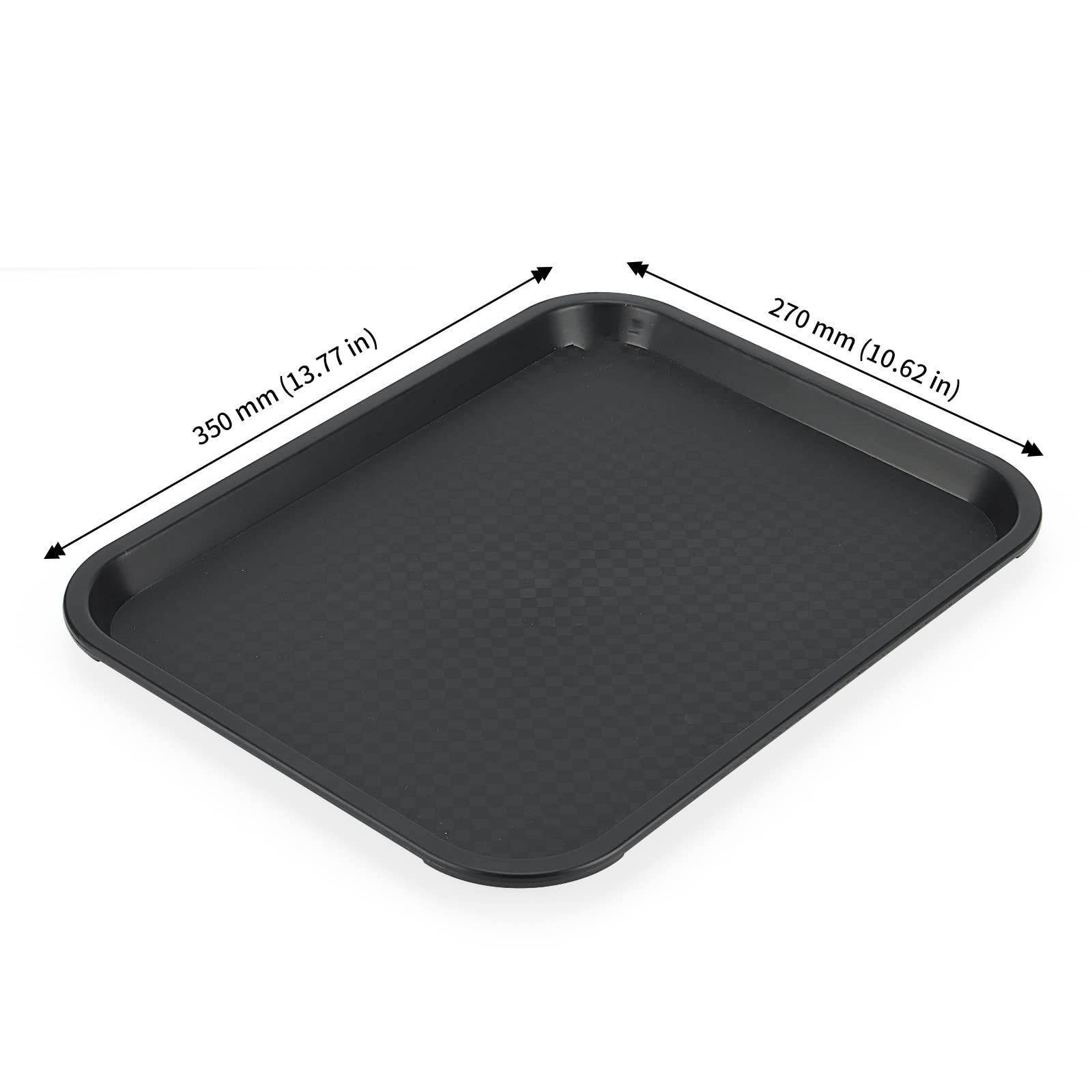 JAPCHET Confezione da 18 vassoi per fast food, 35 x 27 cm, in plastica, colore nero, per cucina, hotel, ristoranti