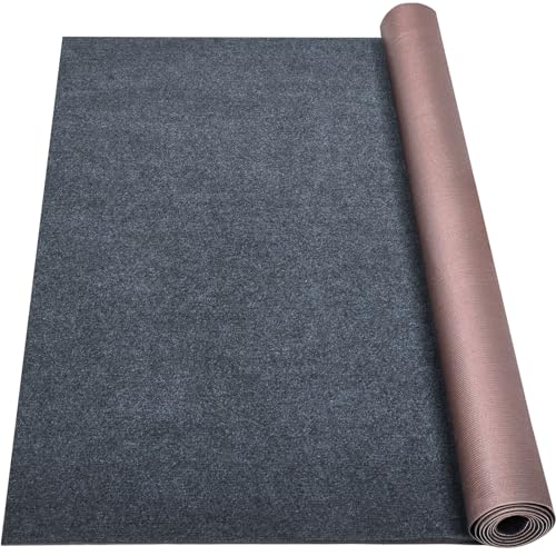 Grefinity Marine Carpet,6 FT x 18 FT Dark Gray Indoor Outdoor Carpet 0.2' Thick Boat Carpet with Water-Proof TPE Backing, Non-Slide Outdoor Marine Carpet Roll for Home, Patio, Porch, Deck