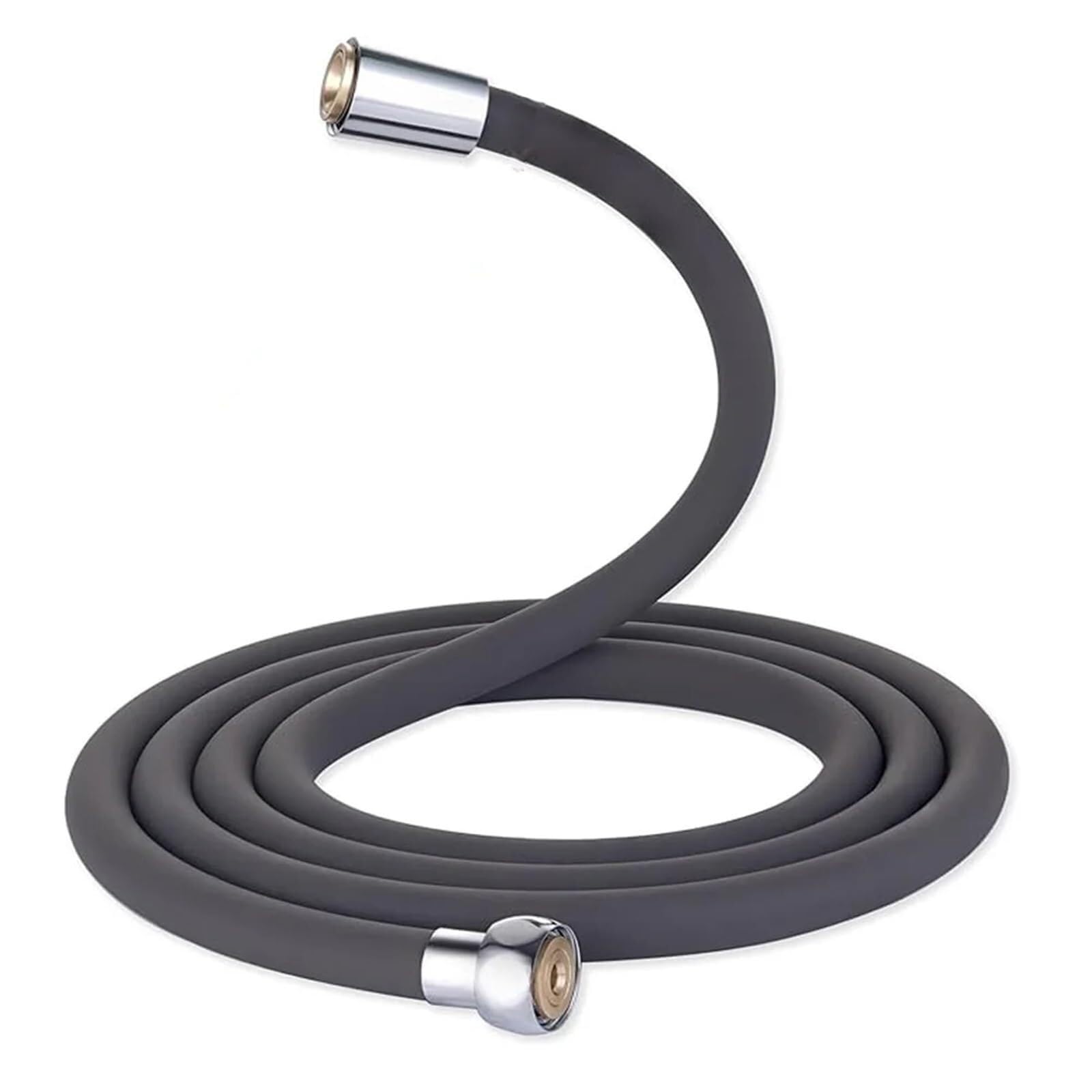 Zhaoqin Dark Grey Shower Hose Silicone Shower Hose 1.5/2M Flexible Bath Pipe Anti-Winding Pressure Tube Bathroom Faucet Accessories(,2M)
