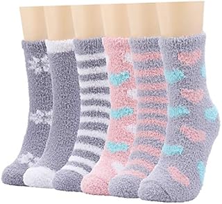 RedMaple Winter Fluffy Socks for Women and Girls - Warm Soft Fuzzy Thick Crew Socks for Casual Home Sleeping