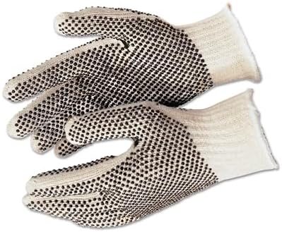 (12 Pair) Memphis 9660XLM Regular Weight String Knit 2-Sided PVC Dots, Size XL