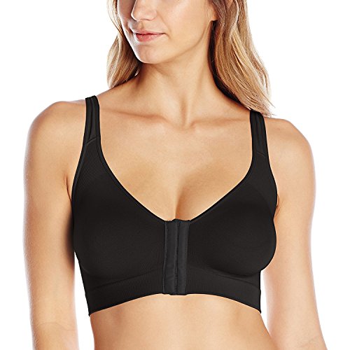 Annette Women's Post Surgical-Leisure-Sleep Bra, Black, Large/X-Large