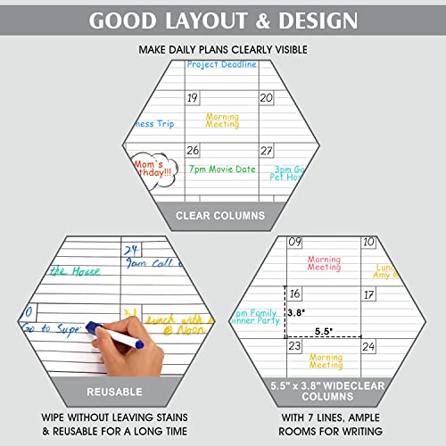Dry Erase Calendar For Wall - Large Dry Erase Calendar, 28" X 40", Undated Monthly Calendar For Home, Office, Classroom, Erasable Laminated Calendar Whiteboard With 6 Markers ＆ 6 Stickers #TOP3