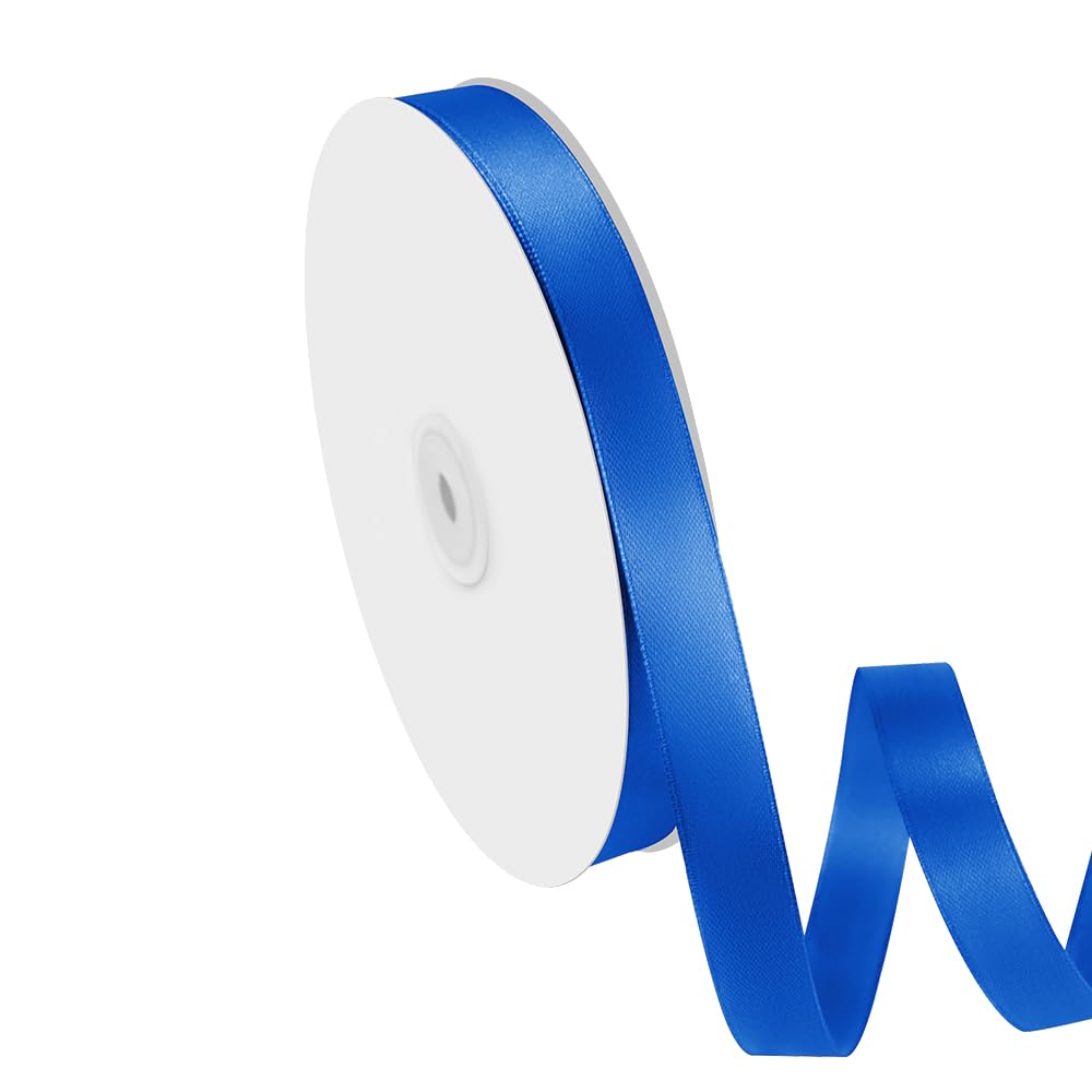 Isaspire 5/8" Width x 100 Yards Satin Ribbon, Royal Blue Ribbon Perfect for DIY Craft, Bows, Gift Wrapping, Flower Bouquet, Valentine's Day, Christmas