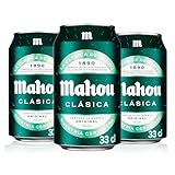 Mahou Clásica, Pack 24 Latas x 33cl, Cerveza Dorada Lager,...
